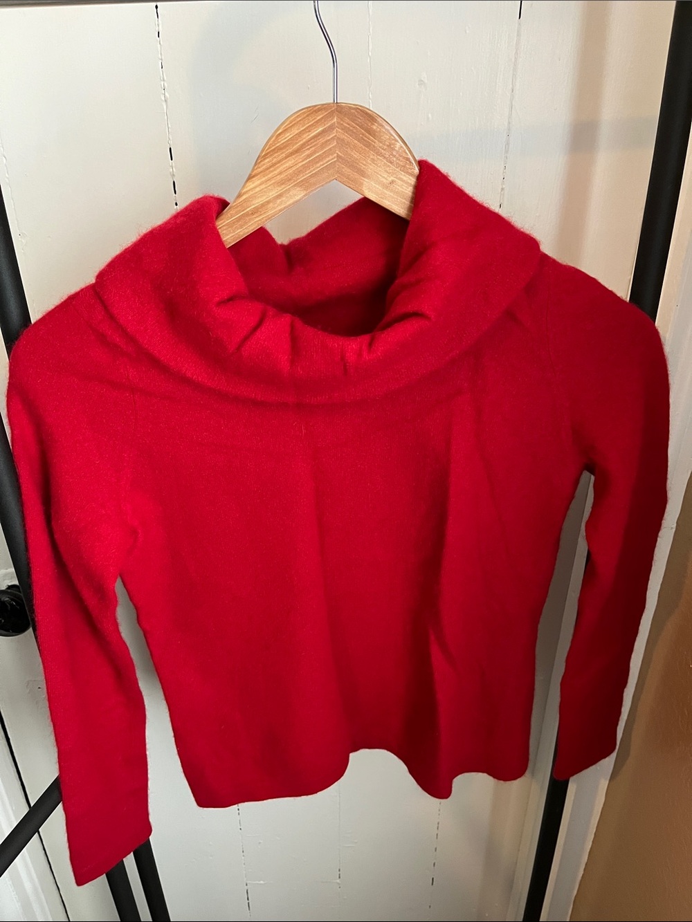 Women's Red Cowl Neck Sweater